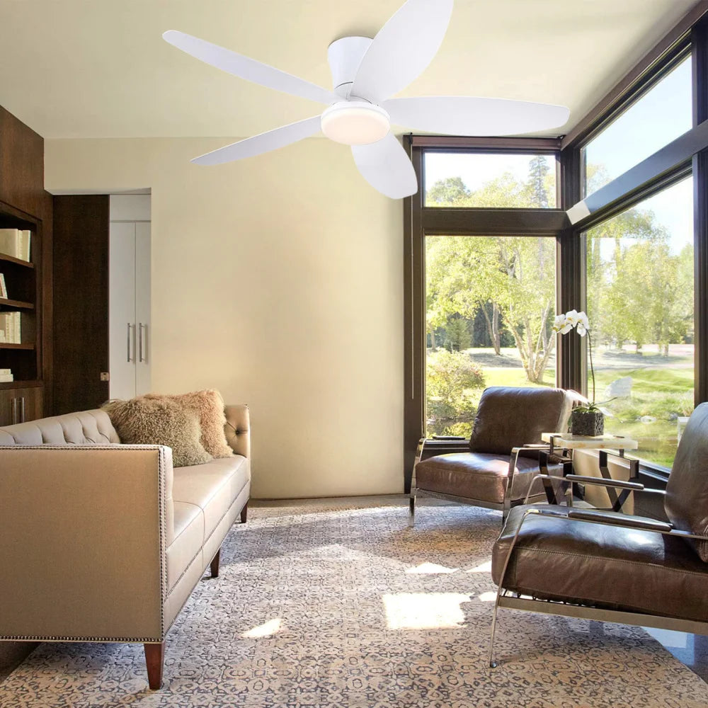 Modern 5-Blade Recessed Ceiling Fan with LED Light & Remote – 36’’/42’’/48’’ ceiling light