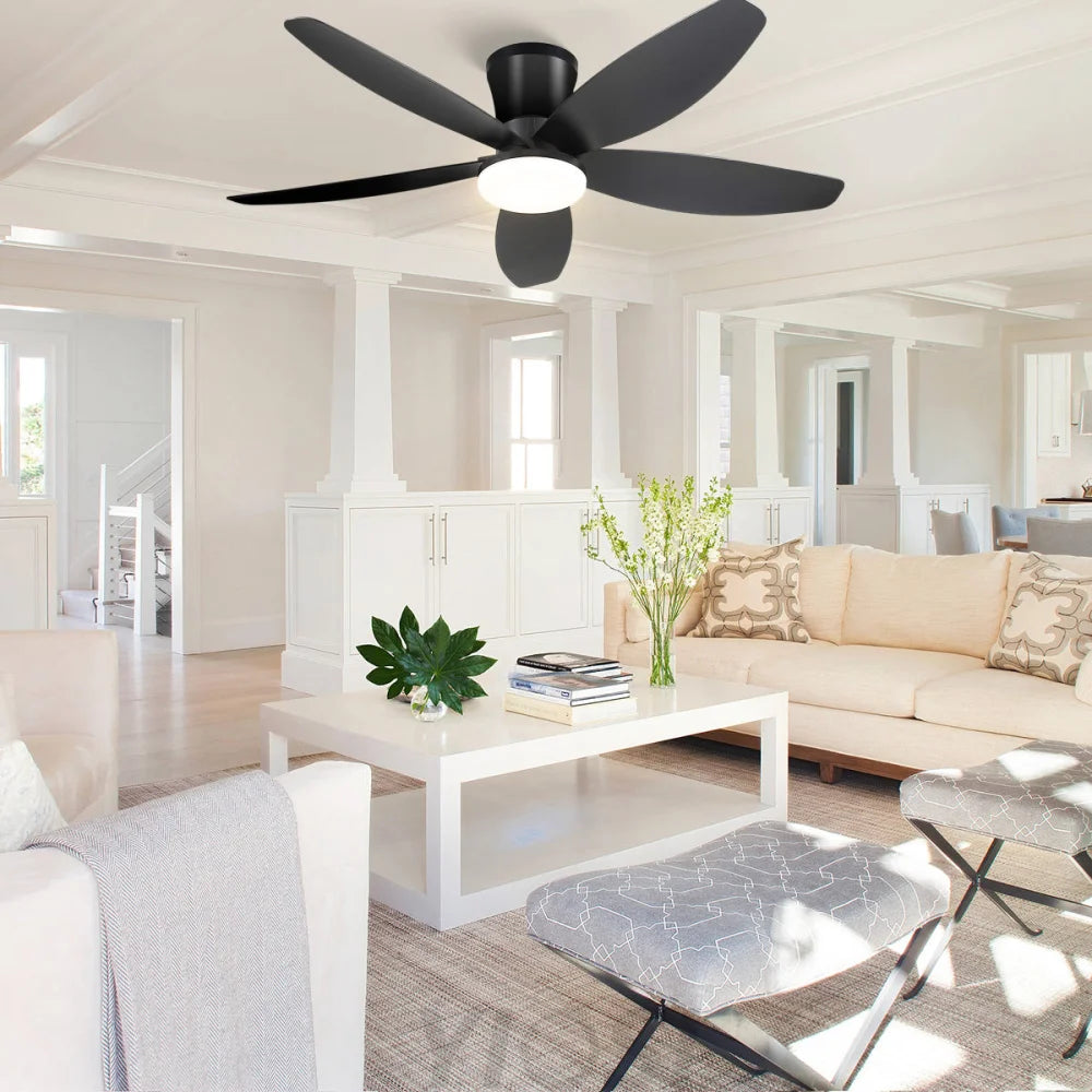 Modern 5-Blade Recessed Ceiling Fan with LED Light & Remote – 36’’/42’’/48’’ ceiling light