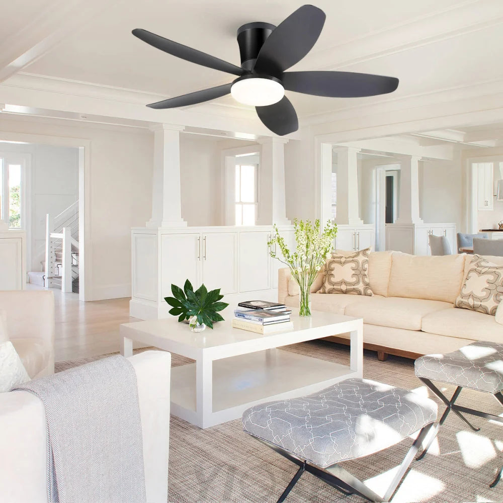 Modern 5-Blade Recessed Ceiling Fan with LED Light & Remote – 36’’/42’’/48’’ ceiling light