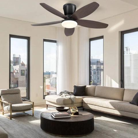 Modern 5-Blade Recessed Ceiling Fan with LED Light & Remote – 36’’/42’’/48’’ ceiling light
