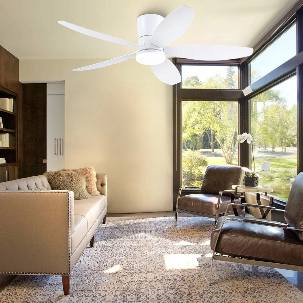 Modern 5-Blade Recessed Ceiling Fan with LED Light & Remote – 36’’/42’’/48’’ ceiling light
