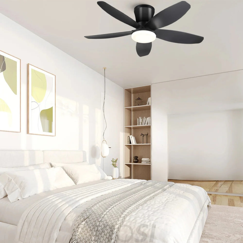 Modern 5-Blade Recessed Ceiling Fan with LED Light & Remote – 36’’/42’’/48’’ ceiling light