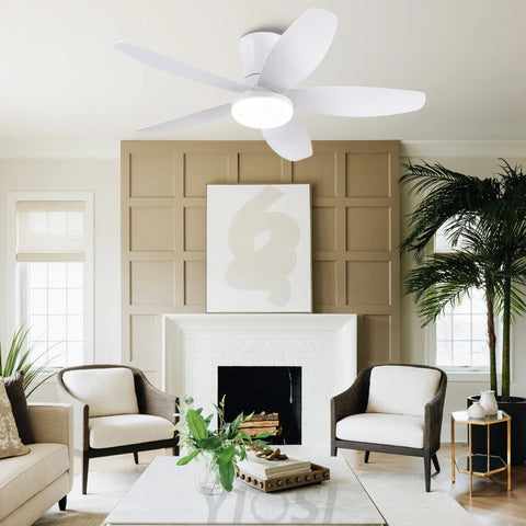 Modern 5-Blade Recessed Ceiling Fan with LED Light & Remote – 36’’/42’’/48’’ ceiling light