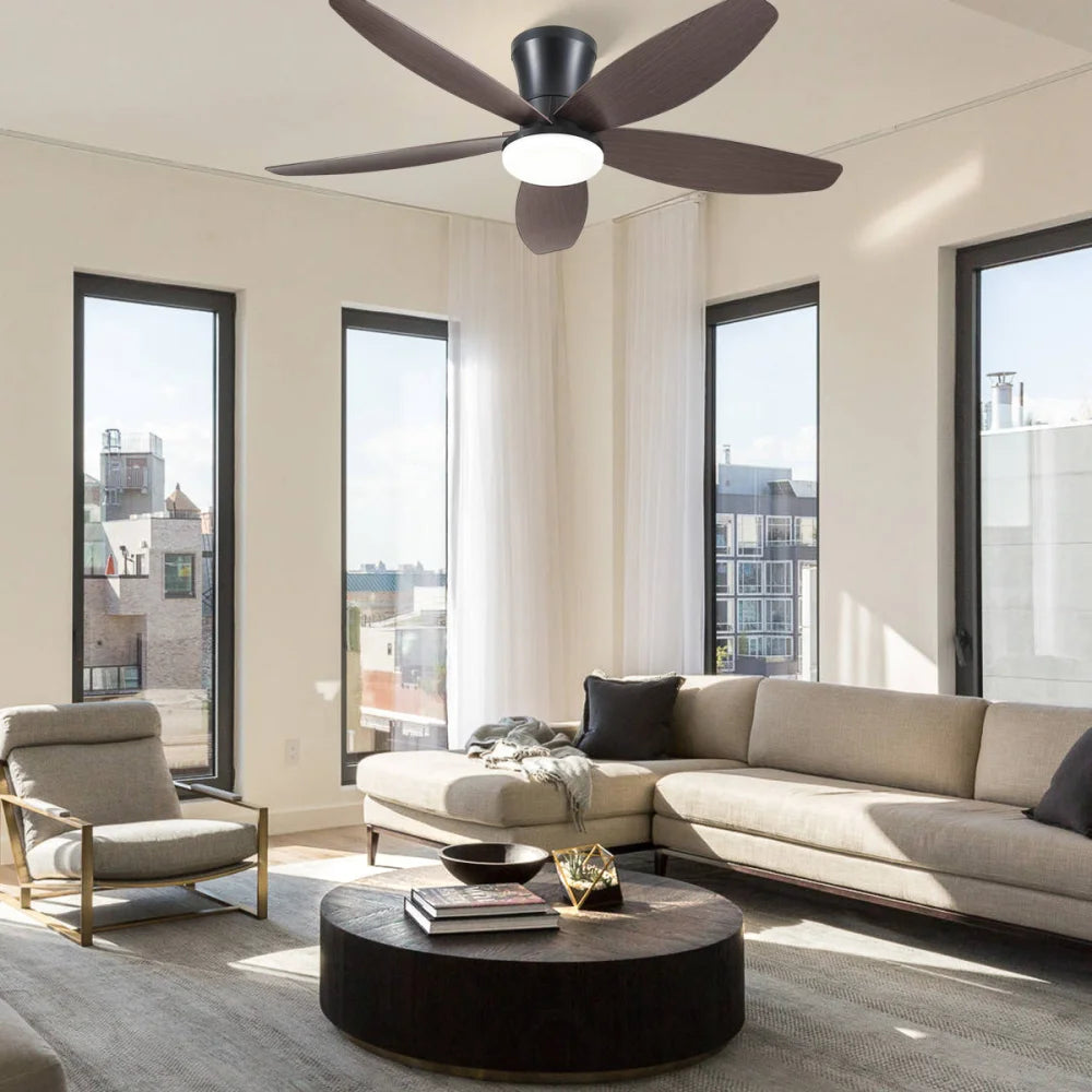 Modern 5-Blade Recessed Ceiling Fan with LED Light & Remote – 36’’/42’’/48’’ ceiling light