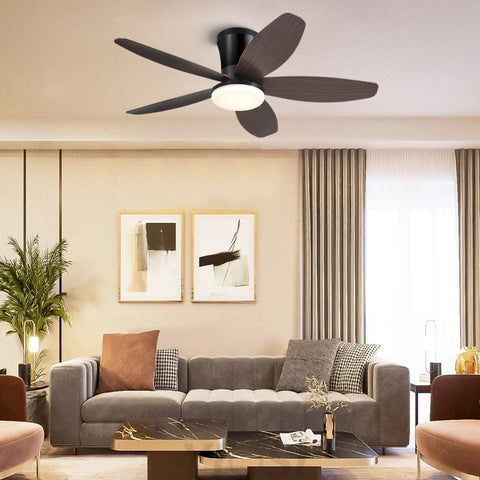 Modern 5-Blade Recessed Ceiling Fan with LED Light & Remote – 36’’/42’’/48’’ ceiling light