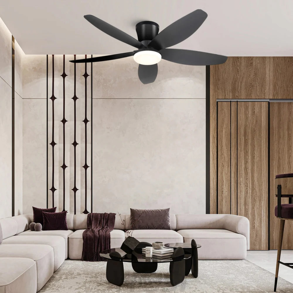 Modern 5-Blade Recessed Ceiling Fan with LED Light & Remote – 36’’/42’’/48’’ ceiling light