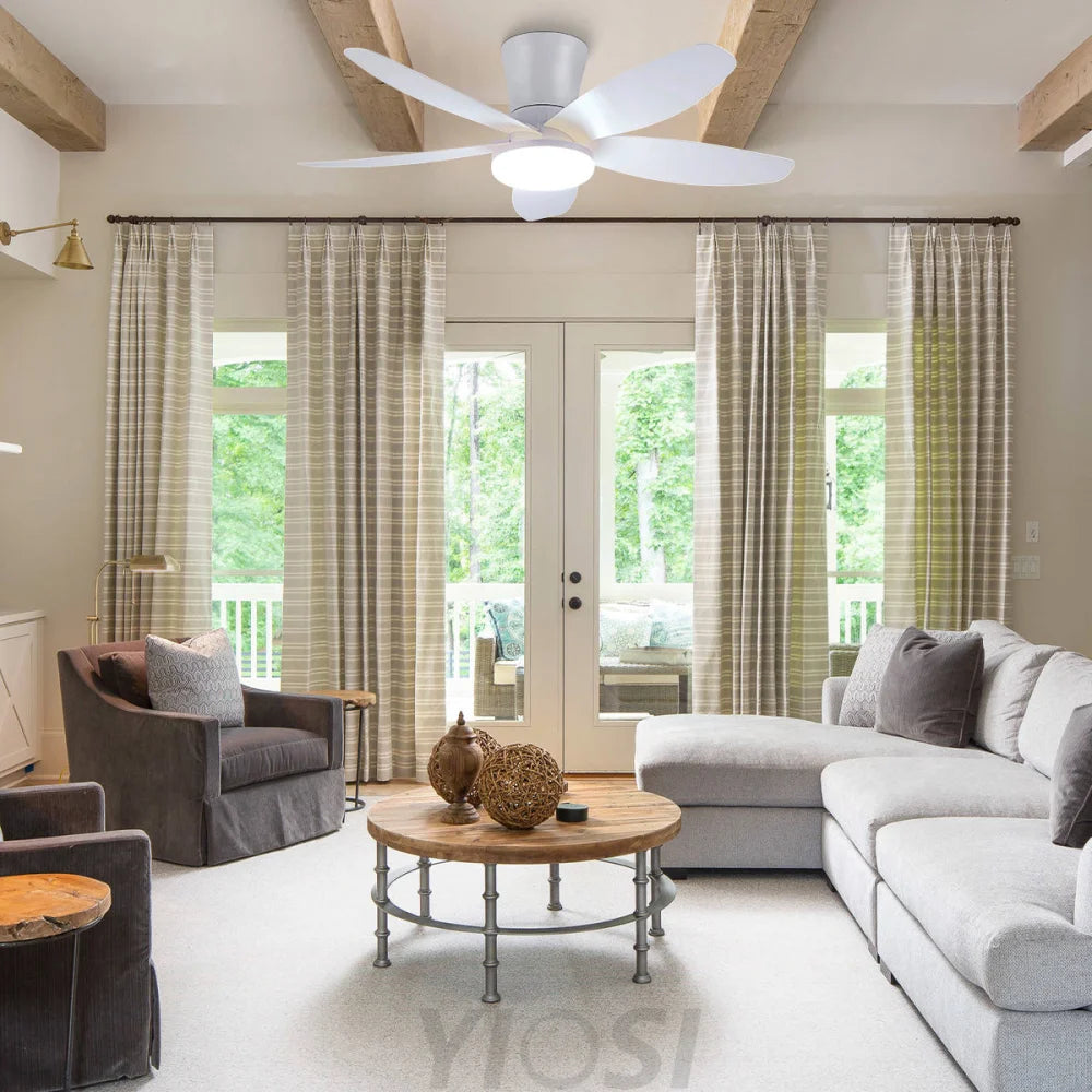 Modern 5-Blade Recessed Ceiling Fan with LED Light & Remote – 36’’/42’’/48’’ ceiling light