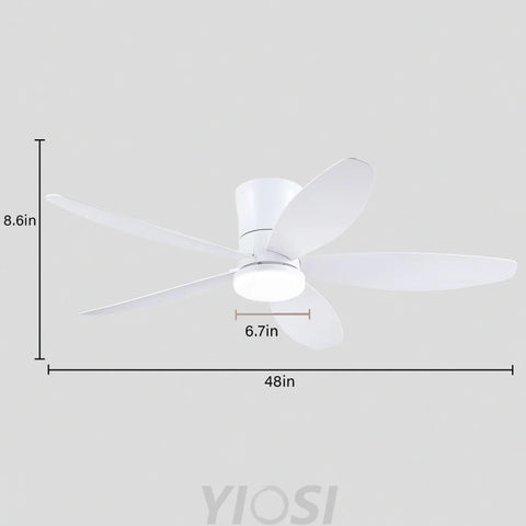 Modern 5-Blade Recessed Ceiling Fan with LED Light & Remote – 36’’/42’’/48’’ ceiling light