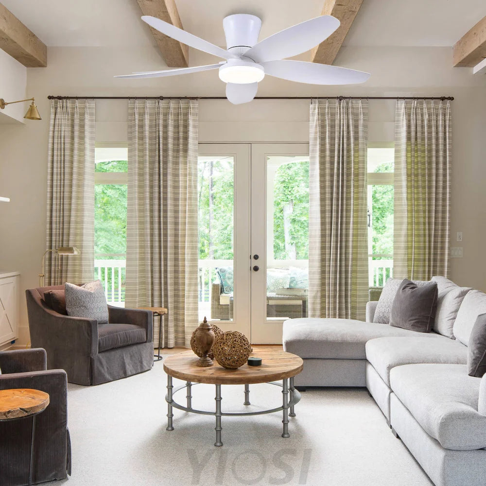 Modern 5-Blade Recessed Ceiling Fan with LED Light & Remote – 36’’/42’’/48’’ ceiling light