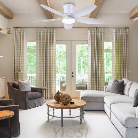 Modern 5-Blade Recessed Ceiling Fan with LED Light & Remote – 36’’/42’’/48’’ ceiling light