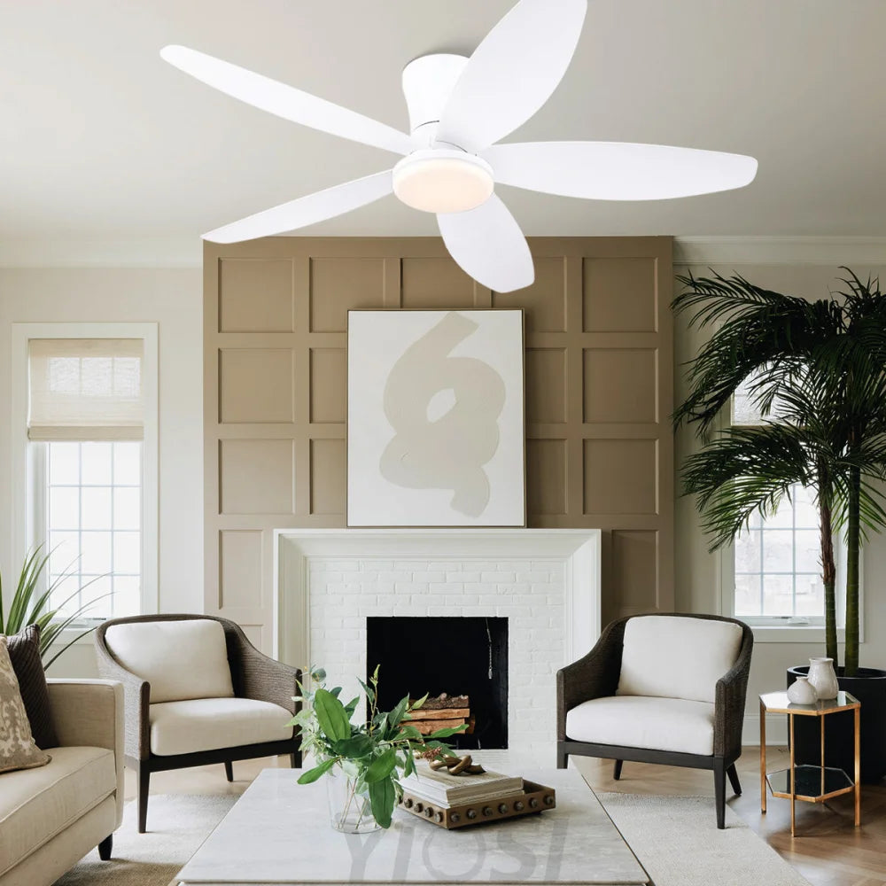 Modern 5-Blade Recessed Ceiling Fan with LED Light & Remote – 36’’/42’’/48’’ ceiling light