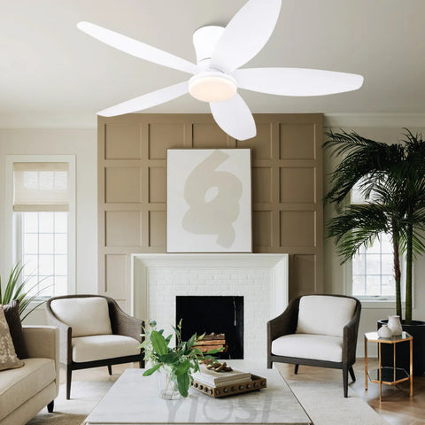Modern 5-Blade Recessed Ceiling Fan with LED Light & Remote – 36’’/42’’/48’’ ceiling light