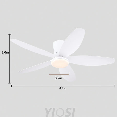 Modern 5-Blade Recessed Ceiling Fan with LED Light & Remote – 36’’/42’’/48’’ ceiling light