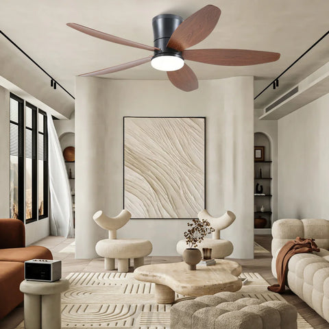 Modern 5-Blade Recessed Ceiling Fan with LED Light & Remote – 36’’/42’’/48’’ ceiling light