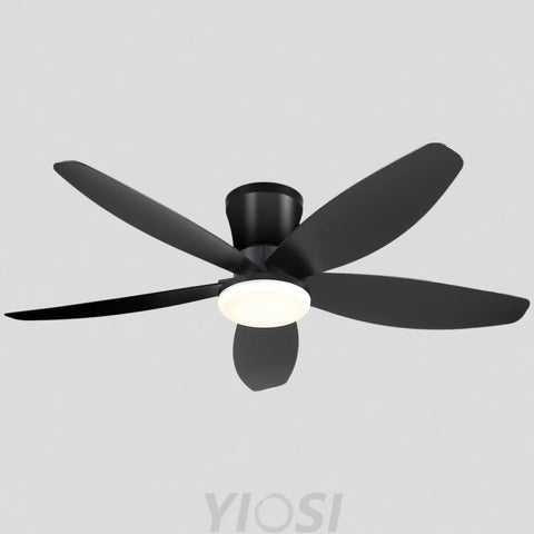 Modern 5-Blade Recessed Ceiling Fan with LED Light & Remote – 36’’/42’’/48’’ Black / 42’’ ceiling light