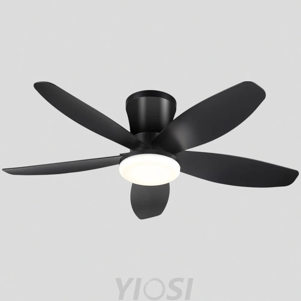 Modern 5-Blade Recessed Ceiling Fan with LED Light & Remote – 36’’/42’’/48’’ Black / 36’’ ceiling light