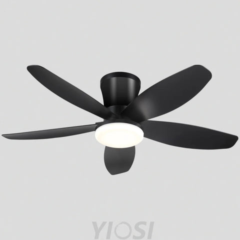 Modern 5-Blade Recessed Ceiling Fan with LED Light & Remote – 36’’/42’’/48’’ Black / 36’’ ceiling light