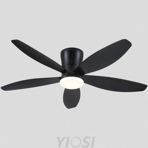 Modern 5-Blade Recessed Ceiling Fan with LED Light & Remote – 36’’/42’’/48’’ Black / 48’’ ceiling light