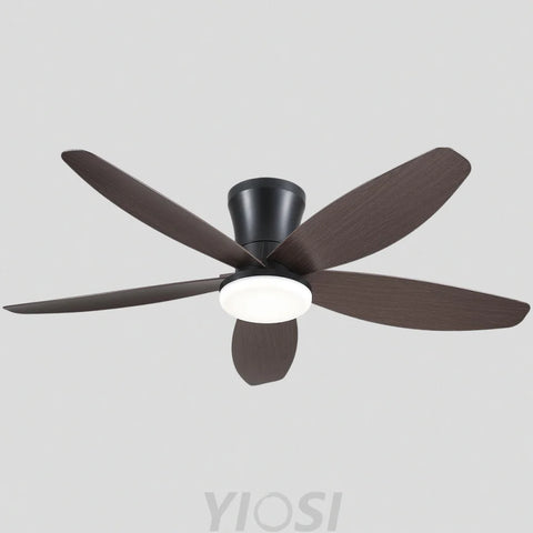 Modern 5-Blade Recessed Ceiling Fan with LED Light & Remote – 36’’/42’’/48’’ Brown / 42’’ ceiling light