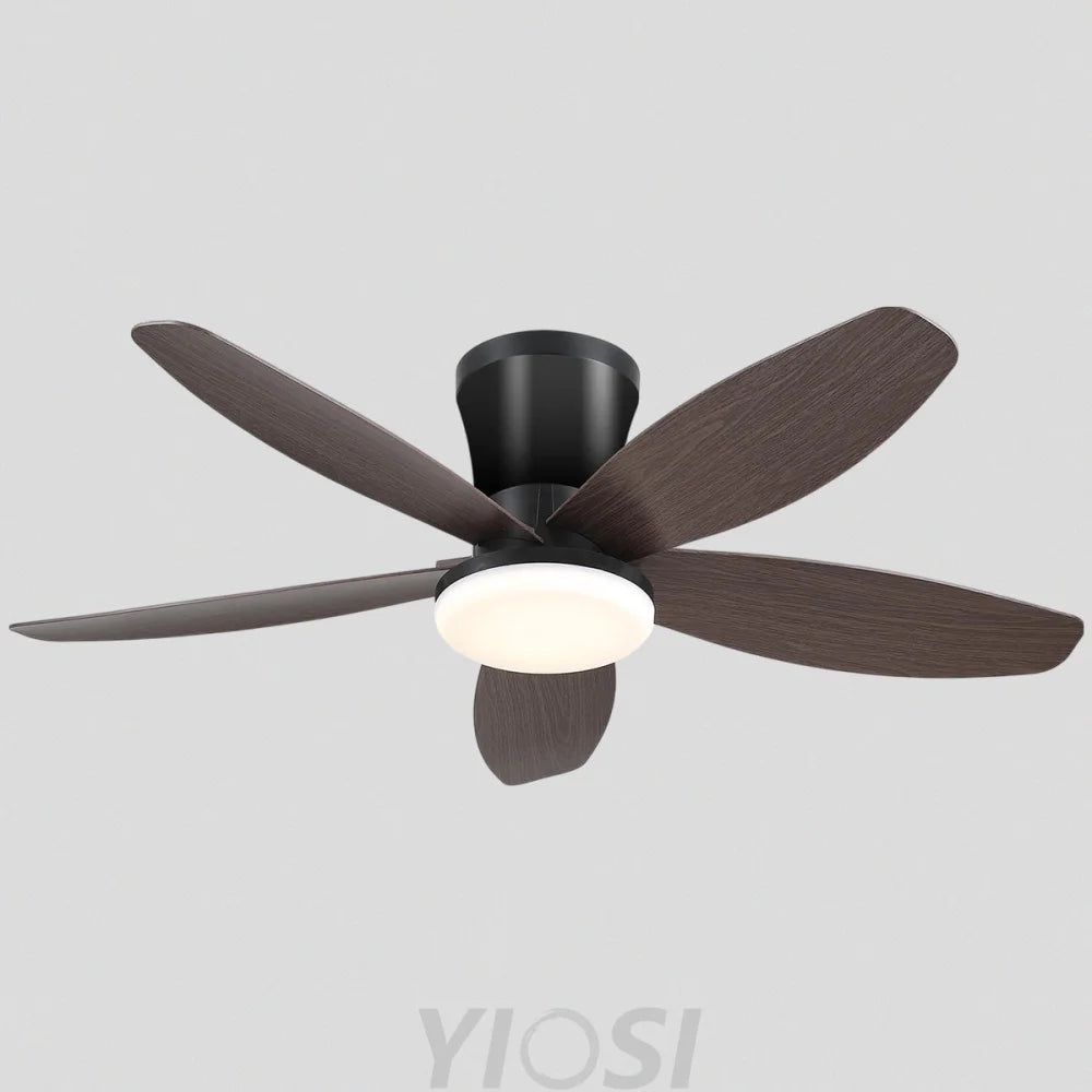 Modern 5-Blade Recessed Ceiling Fan with LED Light & Remote – 36’’/42’’/48’’ Brown / 36’’ ceiling light