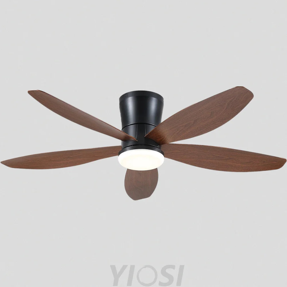 Modern 5-Blade Recessed Ceiling Fan with LED Light & Remote – 36’’/42’’/48’’ Brown / 48’’ ceiling light