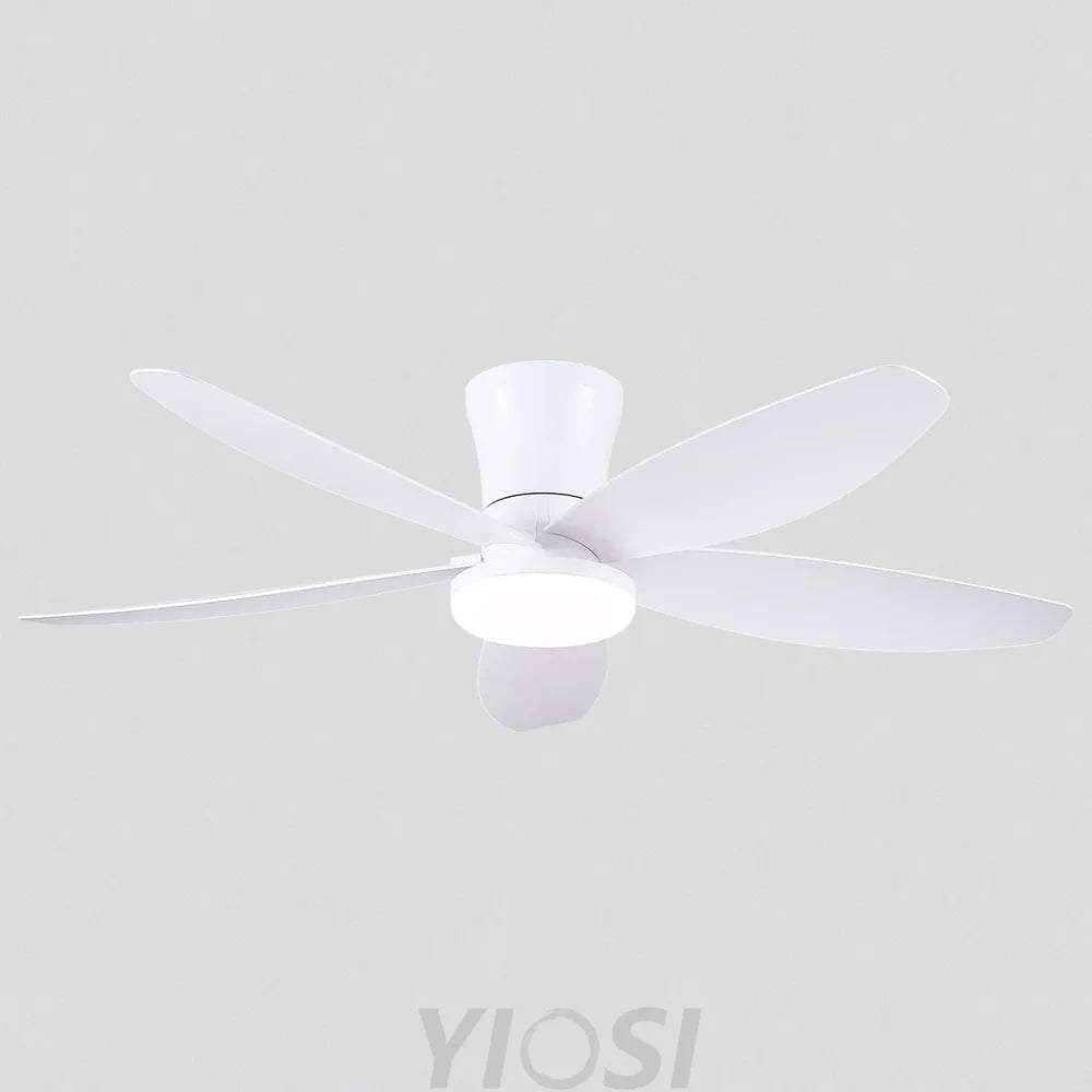 Modern 5-Blade Recessed Ceiling Fan with LED Light & Remote – 36’’/42’’/48’’ White / 42’’ ceiling light