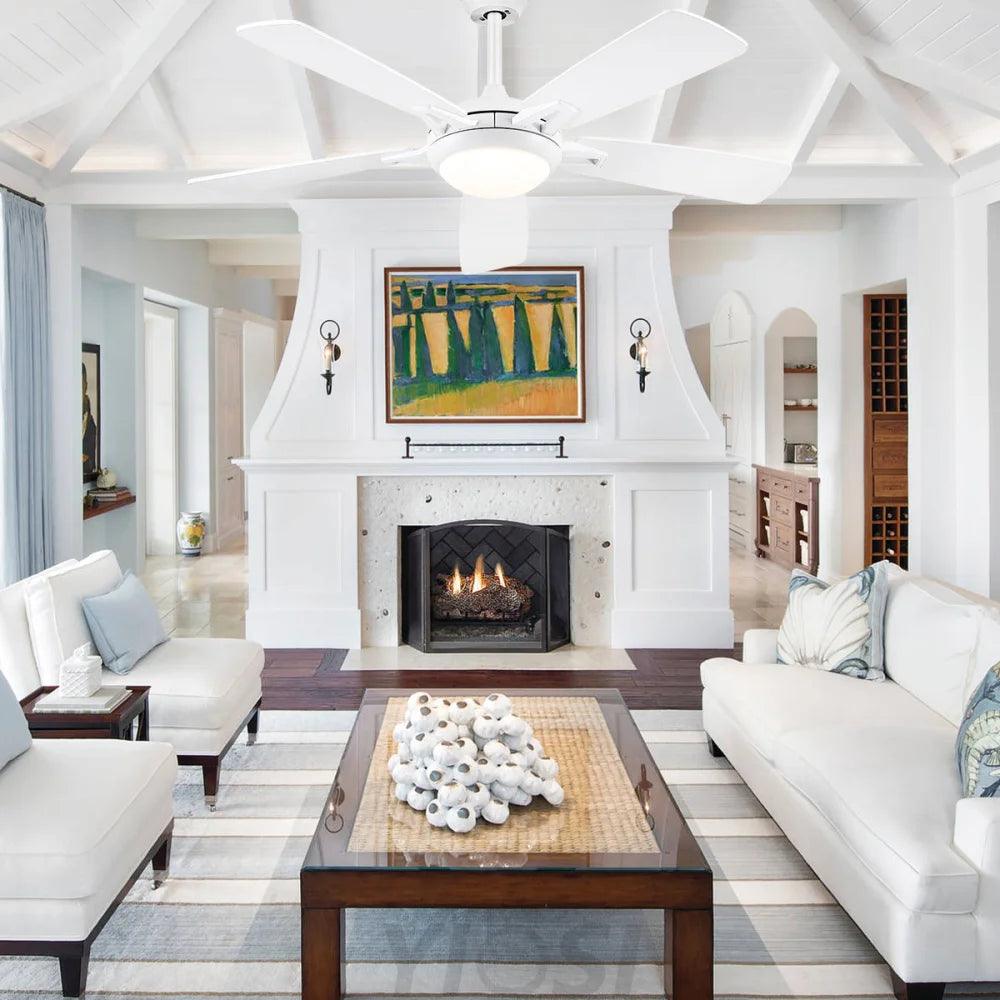 Modern 52-Inch Dual-Finish Wood Ceiling Fan with LED Light and Remote