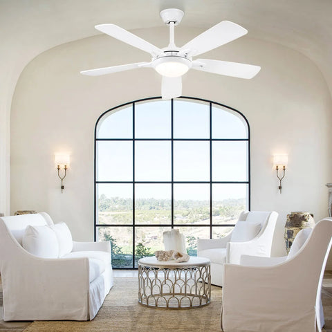 Modern 52-Inch Dual-Finish Wood Ceiling Fan with LED Light and Remote