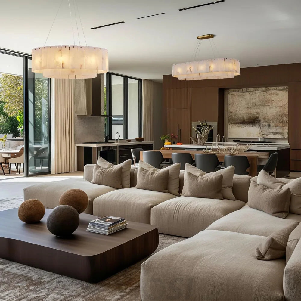 Modern alabaster chandelier