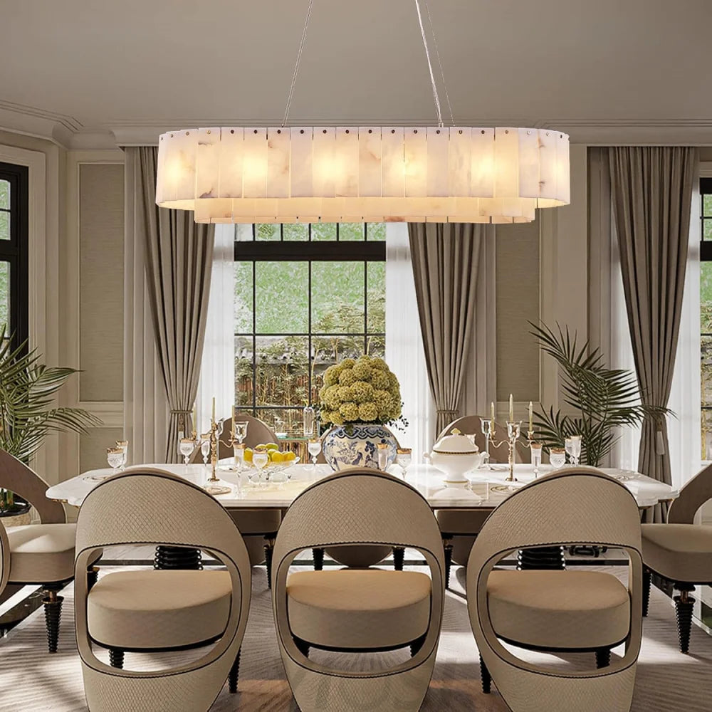 Modern alabaster chandelier