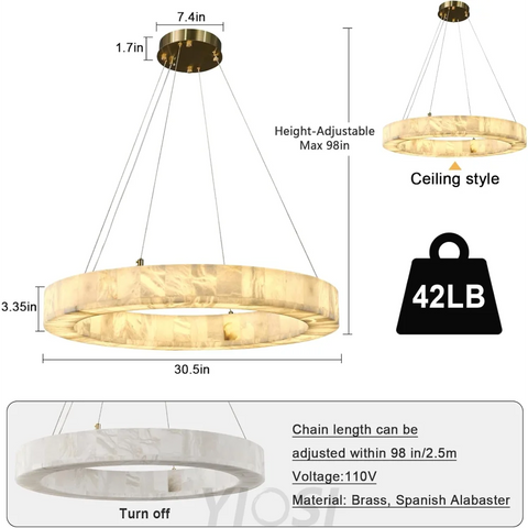 Modern alabaster chandelier