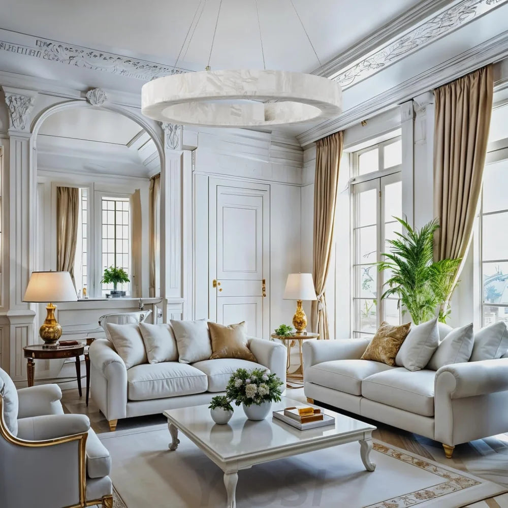 Modern alabaster chandelier