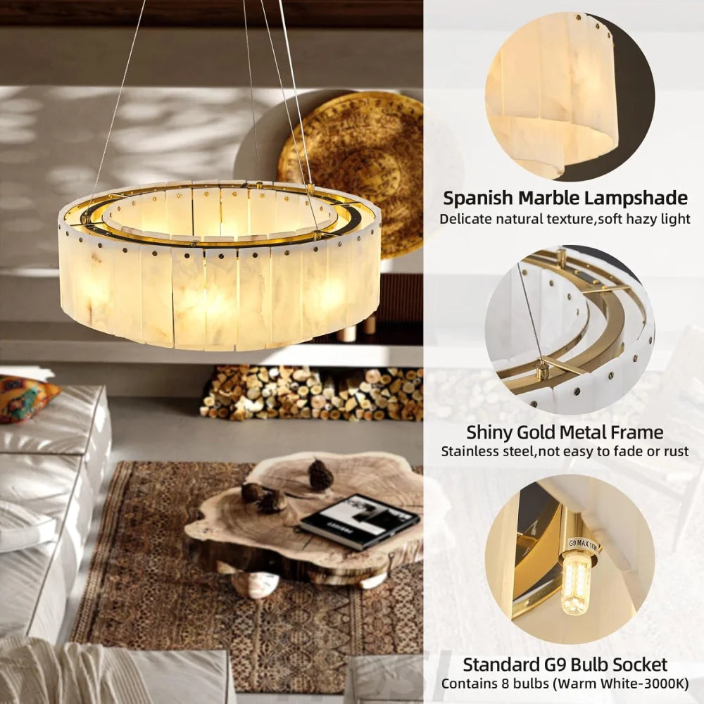 Modern alabaster chandelier