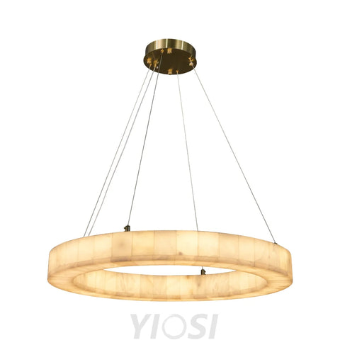 Modern alabaster chandelier D30.5in
