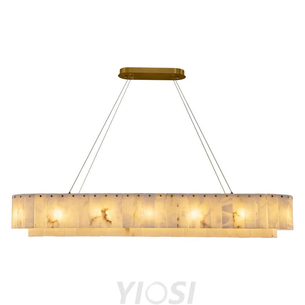 Modern alabaster chandelier L54in