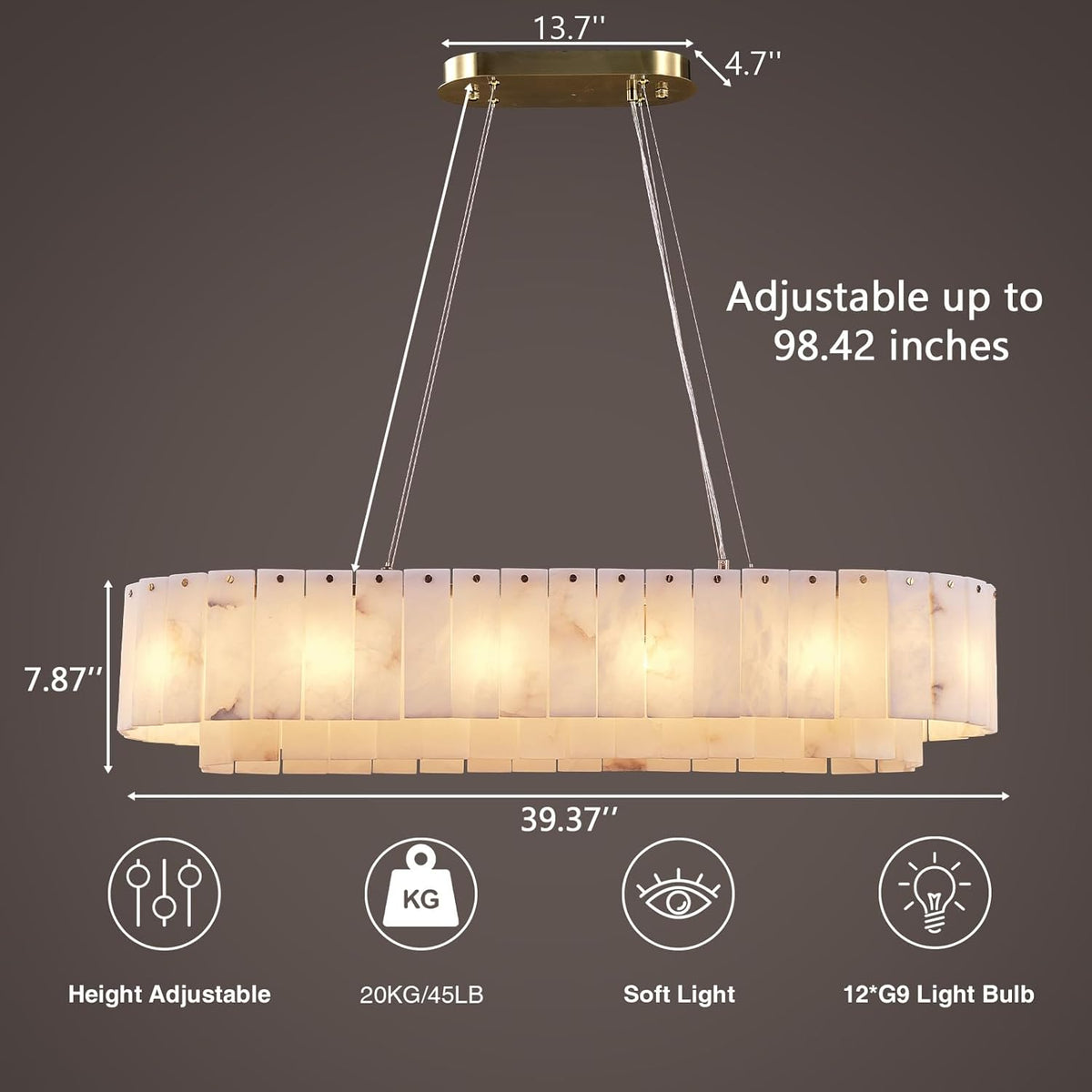 Modern alabaster chandelier