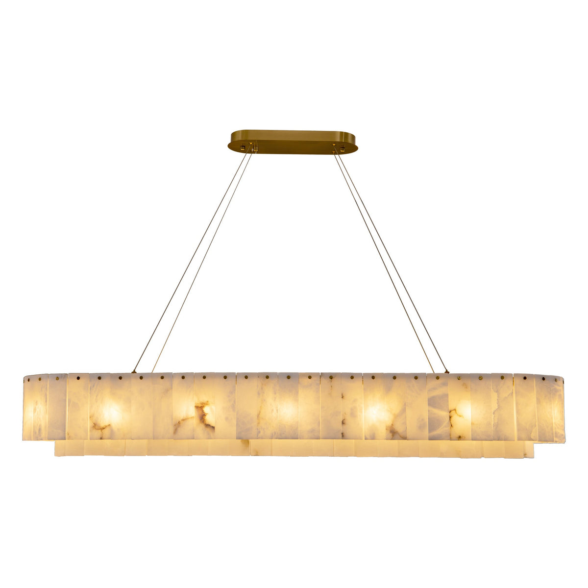 Modern alabaster chandelier L54in