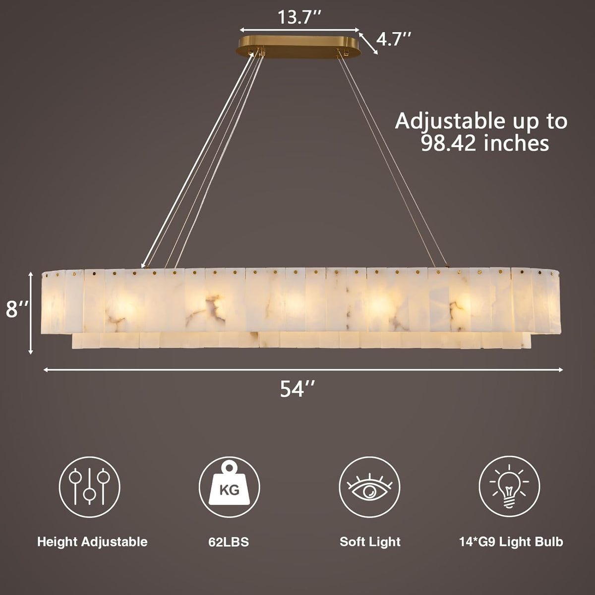 Modern alabaster chandelier