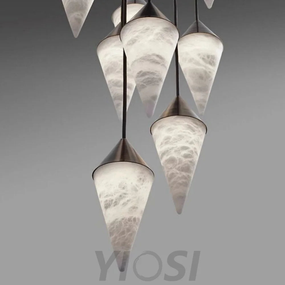 Modern Alabaster Cone Cluster Chandelier Chandeliers For Dining Room Stairways Foyer Bedrooms