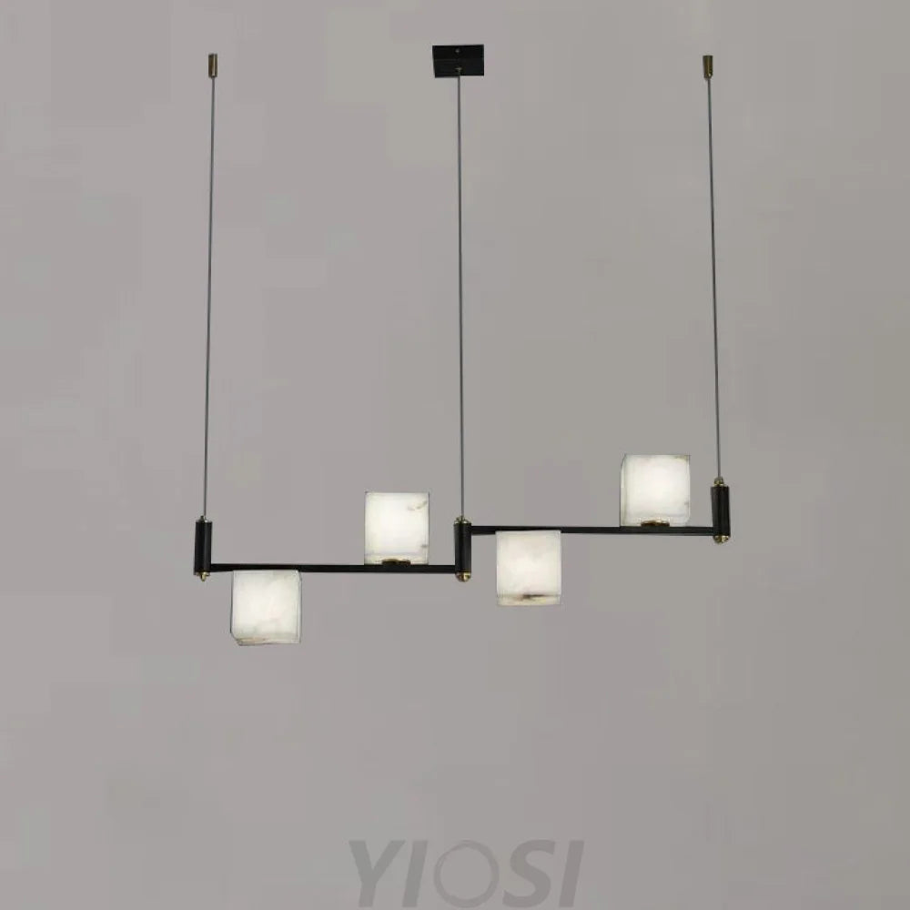 Modern Alabaster Cubic Island Chandelier Kitchen Pendant Lamp Light