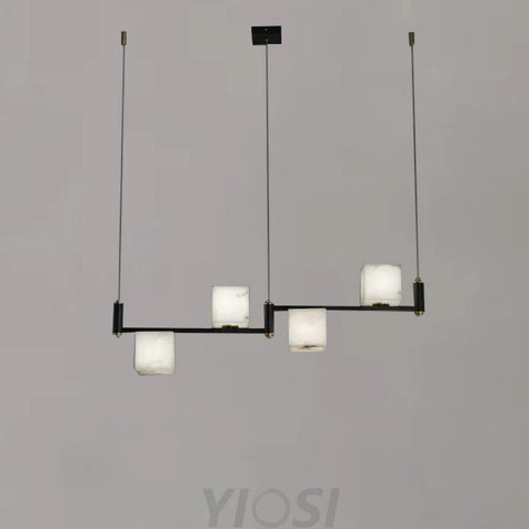 Modern Alabaster Cubic Island Chandelier Kitchen Pendant Lamp Light