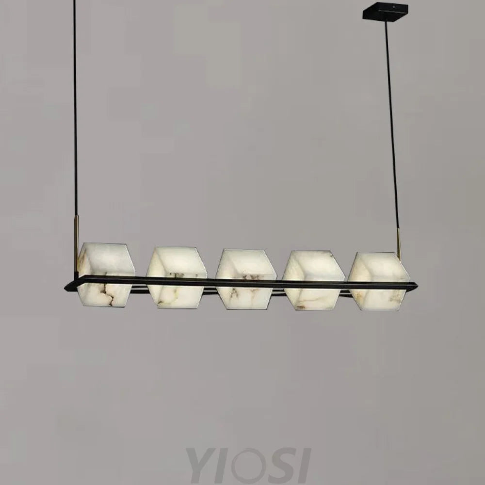 Modern Alabaster Cubic Island Chandelier Kitchen Pendant Lamp Light