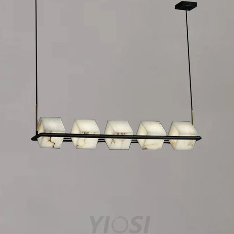 Modern Alabaster Cubic Island Chandelier Kitchen Pendant Lamp Light