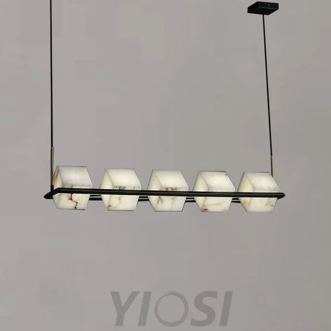 Modern Alabaster Cubic Island Chandelier Kitchen Pendant Lamp Light