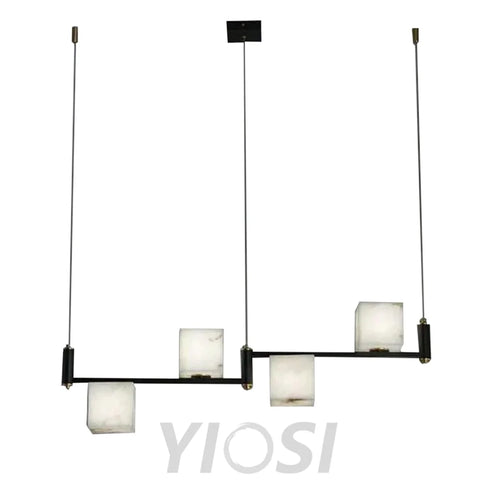 Modern Alabaster Cubic Island Chandelier Kitchen Pendant Lamp Light