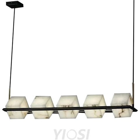 Modern Alabaster Cubic Island Chandelier Kitchen Pendant Lamp Light