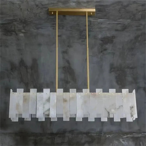 Modern Alabaster Linear Chandelier Chandeliers For Dining Room Stairways Foyer Bedrooms Kitchen