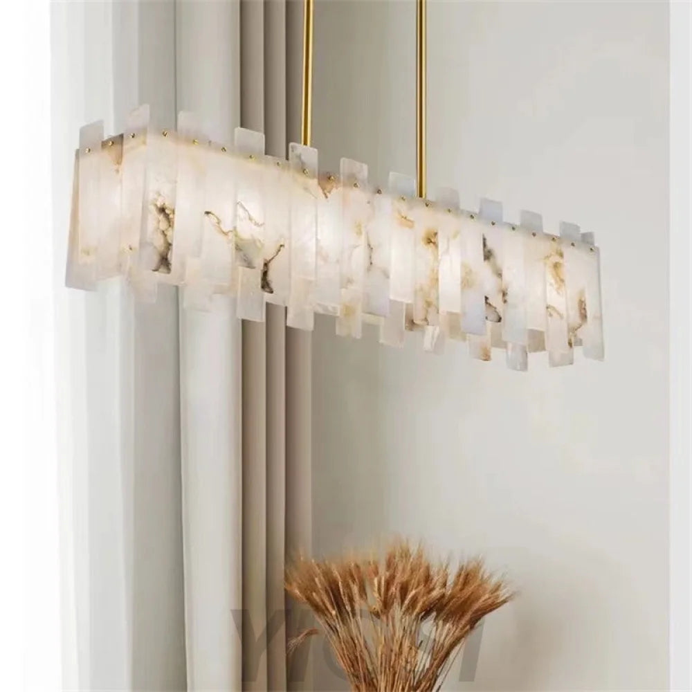 Modern Alabaster Linear Chandelier Chandeliers For Dining Room Stairways Foyer Bedrooms Kitchen