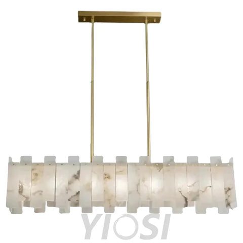 Modern Alabaster Linear Chandelier Chandeliers For Dining Room Stairways Foyer Bedrooms Kitchen