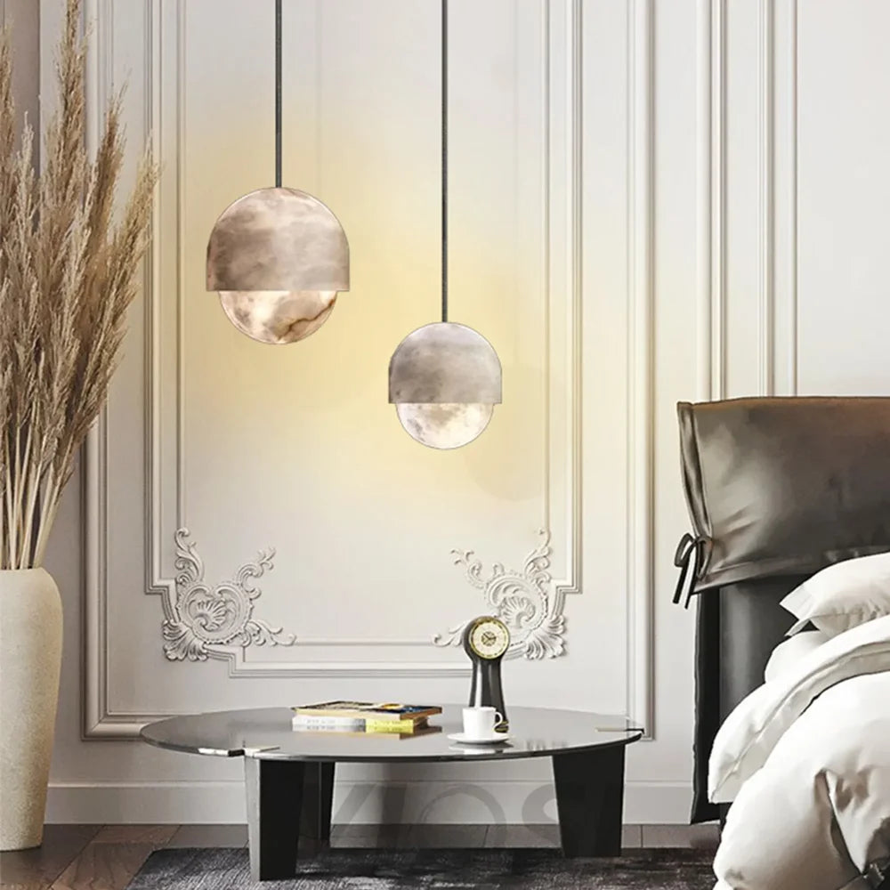 Modern Alabaster Pendant Light Yoko Chandelier